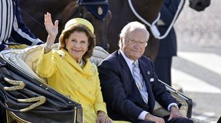 König Carl XVI. Gustaf von Schweden und Königin Silvia von Schweden während der Feierlichkeiten zum 50. Jahrestag der Thronbesteigung im September in Stockholm.