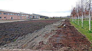 Alles planiert: Hier, nördlich der U-Halle, waren die Beiträge der Landschaftsgärtner, darunter der kleine Platz mit Springbrunnen.