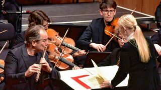 The big two: Dirigentin Anu Tali mit Flötist Emmanuel Pahud.