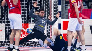 Georgiens Torwart Zurab Tsintsadze konnte die schwedischen Profis immer wieder ärgern und spielte sich in der SAP Arena so in den Fokus.