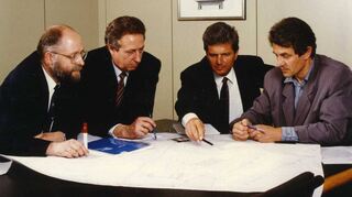 SAP-Gründer unter sich (v.l.): Klaus Tschira, Hans-Werner Hector, Dietmar Hopp und Hasso Plattner im Jahr 1988.
