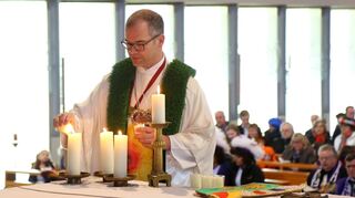 Kehrt wieder nach Mannheim zurück: Lukas Glocker, hier bei einem Gottesdienst 2017 in Käfertal.