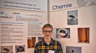 Der Bürstädter Maximilian Völger stellte vergangenes Jahr bei „Jugend forscht“ sein Projekt Colicum vor, mit dem er einen Sonderpreis der BASF gewann.