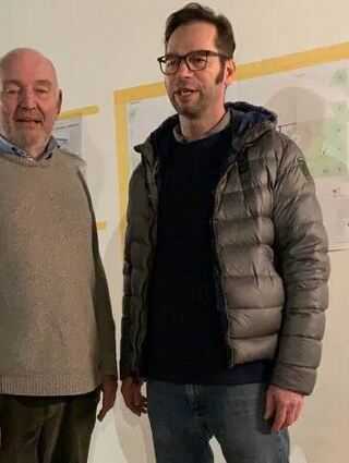 Friedrich Naumer (l.) und Rolf Stockert nach dem Bürgertreffen.