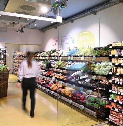 Blick in den neuen Tegut Supermarkt in Mannheim.
