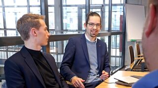 Vertreten als Vorsitzende Studierendenvertretung Interessen von mehr als 5700 Studentinnen und Studenten: Lukas Biebricher (l.) und Hauke Platte.