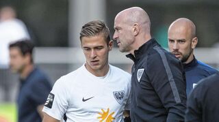 Waldhofs neuer Trainer Marco Antwerpen (r.) und Martin Kobylanski arbeiteten bereits beim nächsten SVW-Gegner Preußen Münster zusammen.