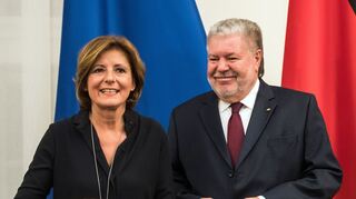 Kurt Beck und seine Nachfolgerin als rheinland-pfälzische Regierungschefin, Malu Dreyer (beide SPD).