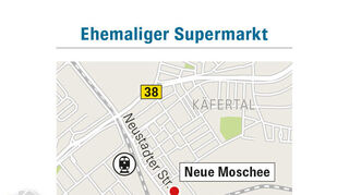 Die Lage der geplanten Moschee in Mannheim-Käfertal.