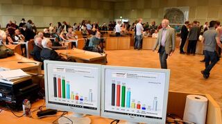 2019 wurden am Sonntagabend im Stadthaus erste Ergebnisse der Kommunalwahl präsentiert. Diesmal soll es die erst ab Montagmorgen geben.