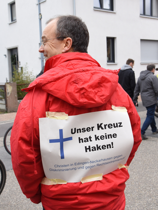Demo in Edingen-Neckarhausen: Klare Botschaft wird transportiert.