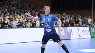 Im Bild: Gustav Davidsson (Mannheim, 22) beim Spiel TSV Hannover-Burgdorf – Rhein-Neckar Loewen