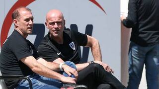 Ein Foto aus dem Jahr 2019: Joe Enochs (l.) und Marco Antwerpen.