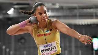 Yemisi Ogunleye verbesserte bei der Hallen-WM in Glasgow ihre Bestleistung um satte 62 Zentimeter.