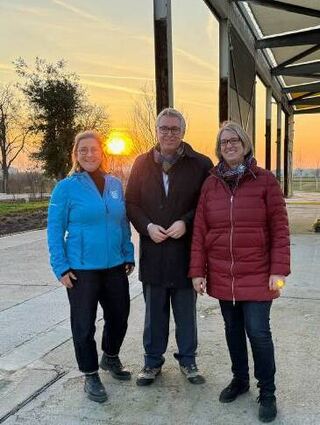 Hier soll die Bühne hin (v.l.): K. Batzler, T. Riehle, M. Seidenglanz.