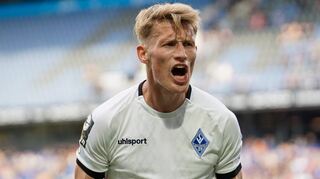 Waldhof-Verteidiger Malte Karbstein beim Hinspiel auf der Bielefelder Alm, das der SV Waldhof mit 1:3 verlor.
