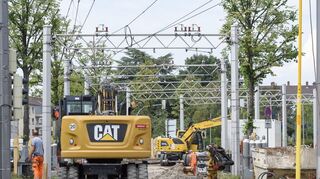 Der Hans-Thoma-Platz in Heidelberg-Handschuhsheim war schon 2022 eine Großbaustelle. Nun baut die rnv von hier aus Richtung Norden die Gleise aus.