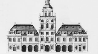 Einer der ersten Entwürfe des Kaufhauses um 1724.
