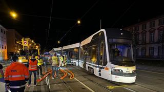Die verunglückte Stadtbahn.