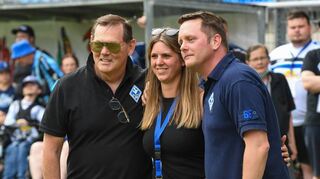 Das Führungstrio des SVW: Präsident Bernd Beetz (v.l.) , Geschäftsführerin Jennifer Schäfer und Aufsichtsratschef Christian Beetz.