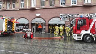 Feuerwehreinsatz in den Mannheimer K-Quadraten am Samstagnachmittag.