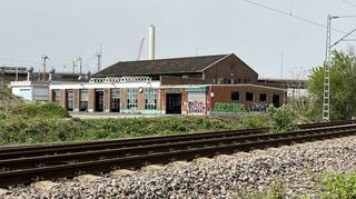 Die ehemalige Depot-Halle, aus Richtung Hauptbahnhof aufgenommen.