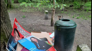 Wahlkampfplakate wurden auch im Käfertaler Wald zerstört