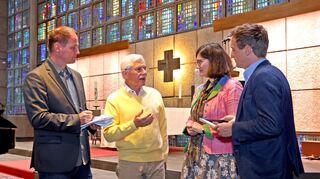 Interview in Epiphanias (v.l.): Dirk Jansch, Werner Besier, Pfarrerin Dorothee Löhr und Karsten Kammholz.