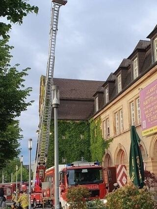 Übung der Freiwilligen Feuerwehr in der Alten Feuerwach.