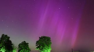 Polarlicht in der Nacht zum Samstag bei Lampertheim.