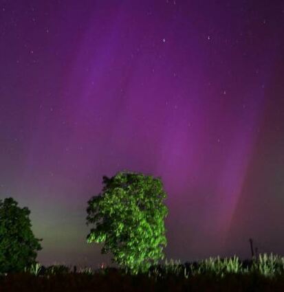 Polarlichter waren auch bei Lampertheim zu beobachten.