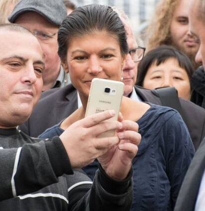Sahra Wagenknecht 2017 – also noch als Linke – auf dem Alten Meßplatz.