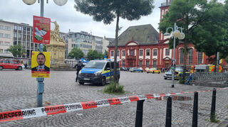 Der Mannheimer Marktplatz beim Einsatz am vergangenen Freitag.