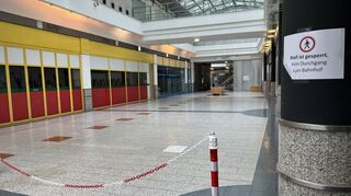 Die Passage durch die weitgehend leerstehende Walzmühle in Ludwigshafen ist seit geraumer Zeit provisorisch abgesperrt.