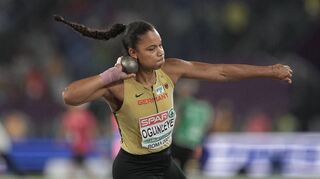 Bei der Leichtathletik-EM in Rom holte Yemisi Ogunleye von der MTG Mannheim mit Bronze die erste Medaille für die deutsche Mannschaft.