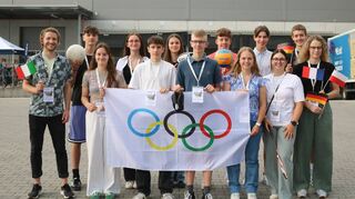 Die Teilnehmer am „International Olympic Towntwinning Youth Camp“ freuen sich auf die Reise in die Partnerstadt Franconville und die Wettbewerbe in Paris.
