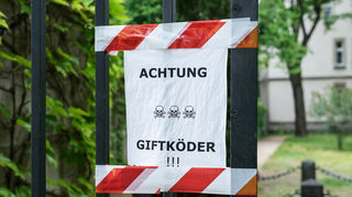 Ein Zettel mit der Aufschrift «Achtung Giftköder» (Symbolbild)