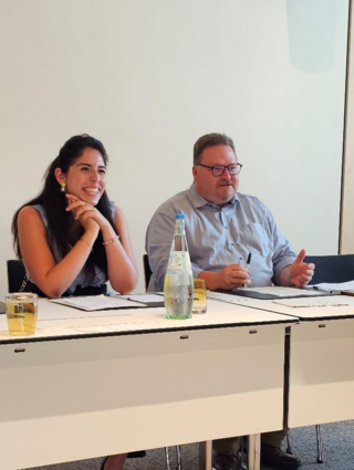 Neue politische Heimat: Neu-Mitglied Melis Sekmen und CDU-Kreisvorsitzender ChristianHötting am Dienstagabend bei der Kreisvorstandssitzung.