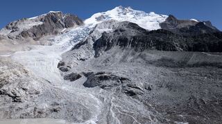Der Zongo-Gletscher in der Region Huayna Potosi in Bolivien