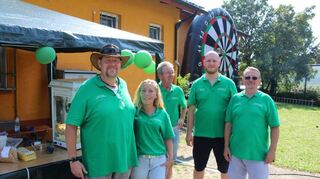 Der KGV-Vorsitzende Markus Vogel (v.l.) mit den Vorstandskollegen Inka Geschwill, Thomas Schrötter, Sascha Funk und Konrad Schrötter.