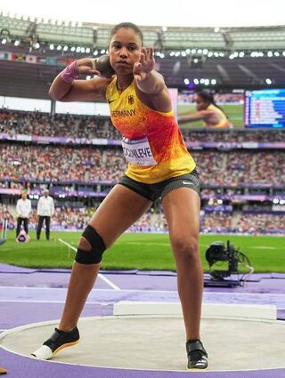 Ogunleye stieß die Kugel im letzten Versuch auf 20,00 Meter.