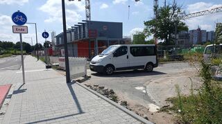 Autofahrer sind hier klar im Vorteil – die Wege zum Bauhaus Columbus sind mit dem Lastenrad noch nicht befahrbar.