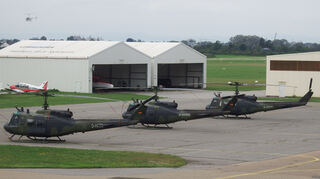 Militärhubschrauber am City Airport Mannheim.