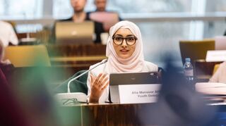 Ist die deutsche Jugenddelegierte im Kongress des Europarats: die Mannheimerin Afia Mansoor Ahmed, die derzeit auch noch dem Migrationsbeirat angehört.