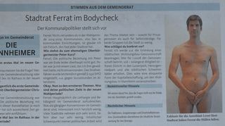 Angelehnt an das Jugendmagazin "Bravo" hat Stadtrat Julien Ferrat das Format "Bodycheck" für seine kommunalpolitischen Ansichten weitergedacht.