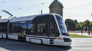 Die neuen Rhein-Neckar-Tram in Mannheim.
