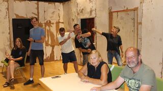Die erste Probe der „Krautstorze“ auf der Bürgerhausbühne in Hofheim.