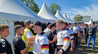 Die deutsche Herren-Nationalmannschaft bei der Tauzieh-WM in Mannheim.
