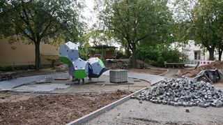 Es dauert es nicht mehr lange, bis der modernisierte Spielplatz in der Ilvesheimer Lessingstraße seiner Bestimmung übergeben werden kann.