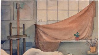 Jeanne Mammen
Modell im Atelier, zw. 1918-1920
Berlin, zw. 1918-1920
Aquarell und Bleistift, 61,00 cm x 51,50 cm
Inv.-Nr.: SM 2018-09206
© VG Bild-Kunst, Bonn
Reproduktion: Dorin Alexandru Ionita, Berlin

Aquarell Bleistiftzeichnung